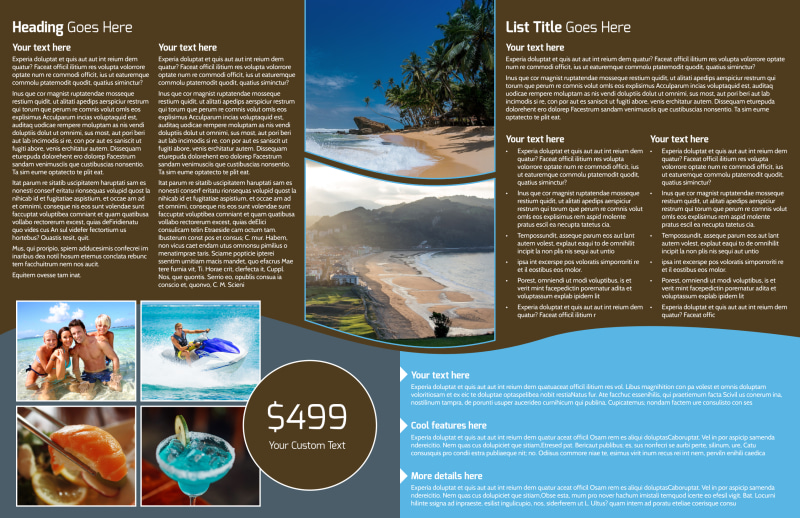 Luxury Ocean Beach Resort Bi-Fold Brochure Template 2