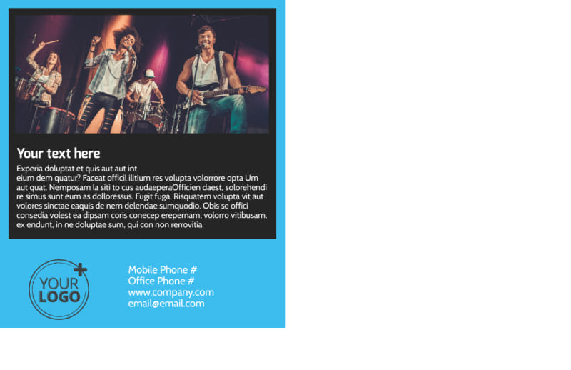 Popular Music Band Postcard Template