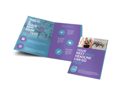 Aerobics Class Bi-Fold Brochure Template preview