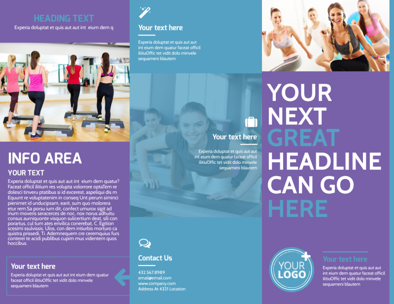 Aerobics Class Tri-Fold Brochure Template