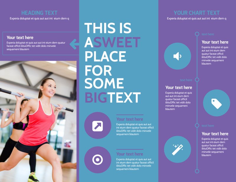 Aerobics Class Tri-Fold Brochure Template