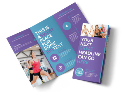 Aerobics Class Tri-Fold Brochure Template preview