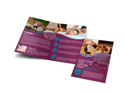 Spa Resort Getaway Bi-Fold Brochure Template preview