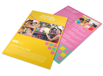 Fun Daycare Service Flyer Template preview