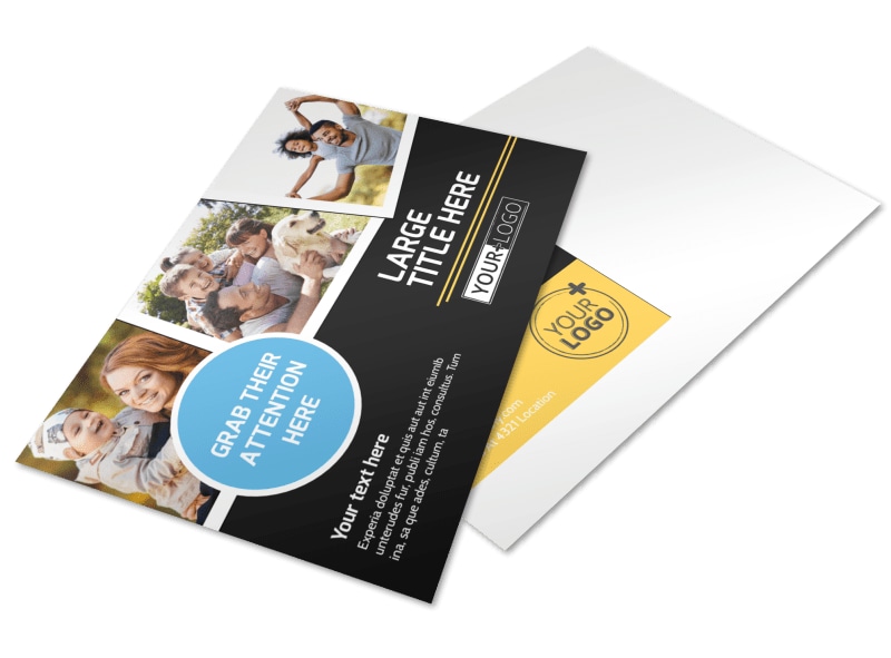 Family Photography Service Postcard Template