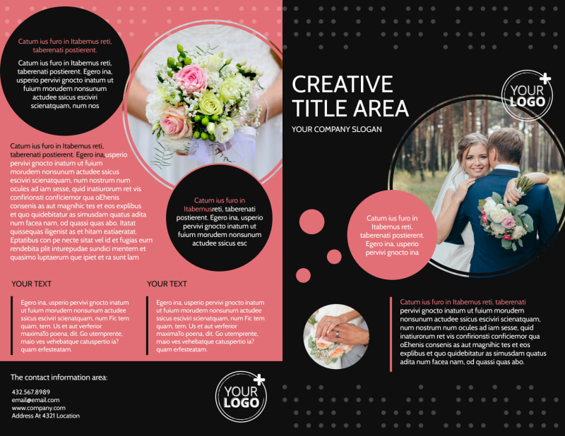 Beautiful Wedding Photography Bi-Fold Brochure Template