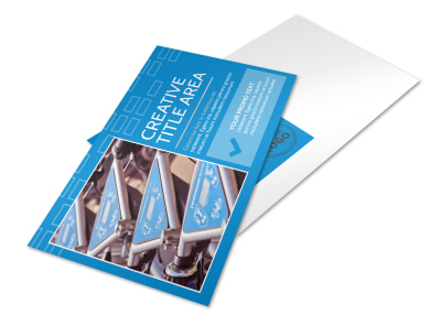 Bicycle Rental Service Postcard Template preview