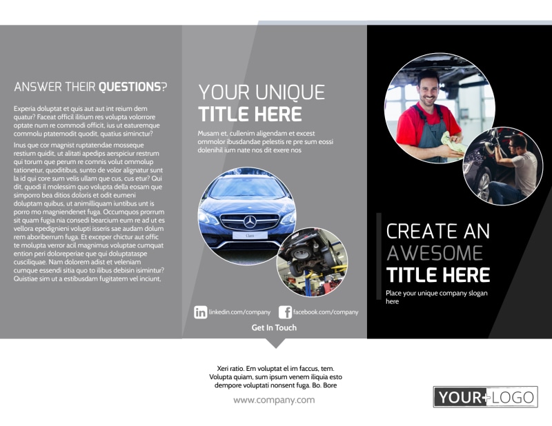 Auto Body Mechanics Brochure Template