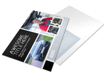 Auto Body Mechanics Postcard Template preview
