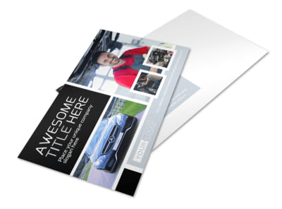 Auto Body Mechanics Postcard Template preview