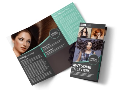 Moxie Hair Salon Tri-Fold Brochure Template preview