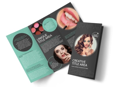 Hair & Makeup Salon Tri-Fold Brochure Template preview
