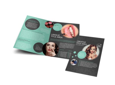Hair & Makeup Salon Bi-Fold Brochure Template preview