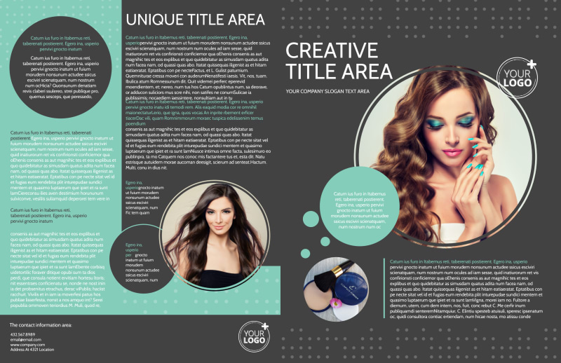 Hair & Makeup Salon Bi-Fold Brochure Template