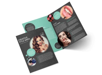 Hair & Makeup Salon Bi-Fold Brochure Template preview