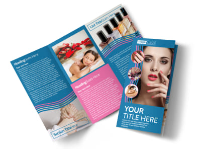 Serenity Nails & Spa Tri-Fold Brochure Template preview