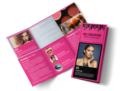 Studio Makeup Artist Tri-Fold Brochure Template preview