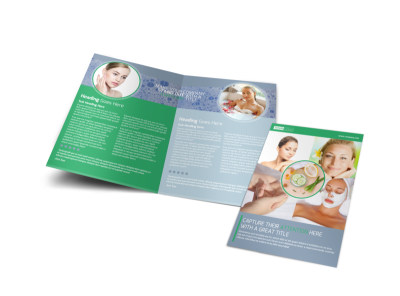 Total Beauty Skin Care Bi-Fold Brochure Template preview