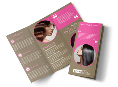 Hair Artists Salon Tri-Fold Brochure Template preview