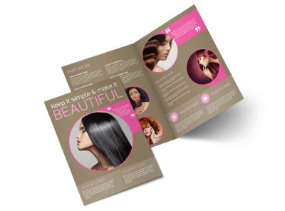 Hair Artists Salon Bi-Fold Brochure Template preview