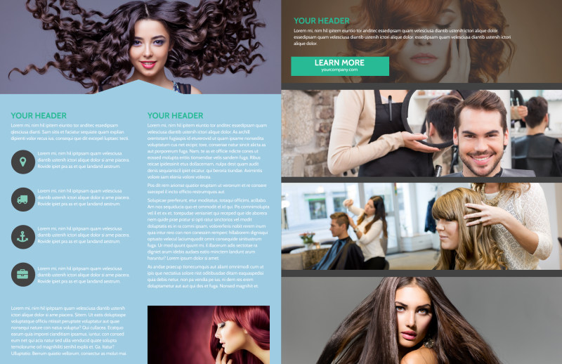 Total Hair Care Bi-Fold Brochure Template
