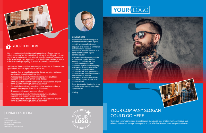 Downtown Barber Shop Bi-Fold Brochure Template