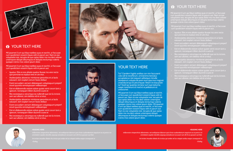Downtown Barber Shop Bi-Fold Brochure Template