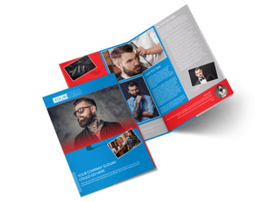 Downtown Barber Shop Bi-Fold Brochure Template preview