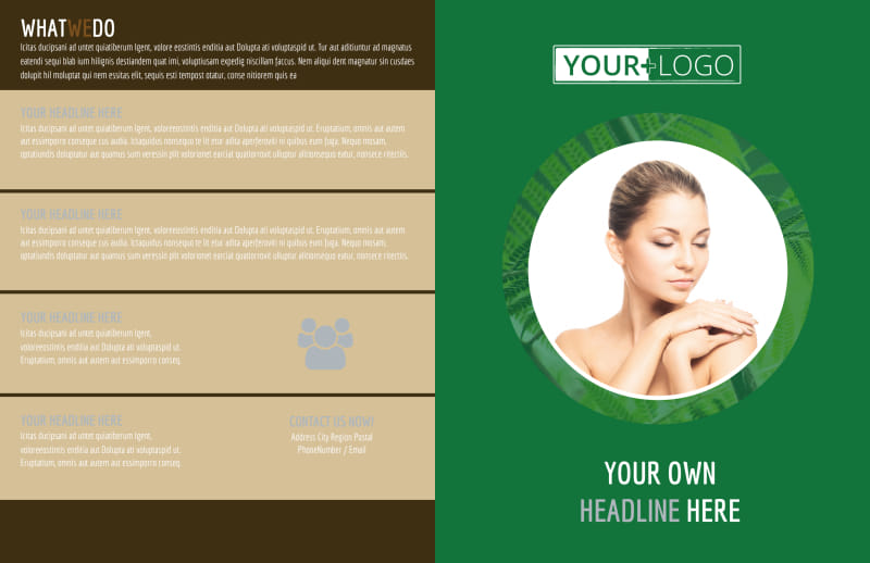 Spa Facial Treatments Bi-Fold Brochure Template