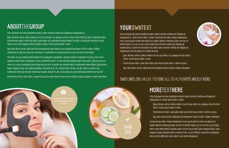 Spa Facial Treatments Bi-Fold Brochure Template