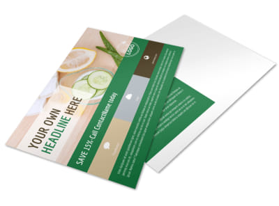 Spa Facial Treatments Postcard Template preview