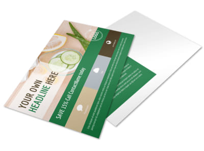 Spa Facial Treatments Postcard Template preview
