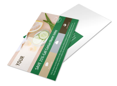 Spa Facial Treatments Postcard Template preview