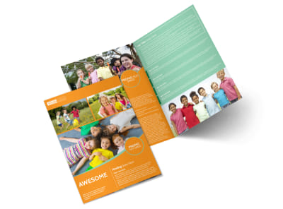 Kids Christian Child Care Bi-Fold Brochure Template preview