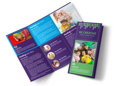Little Stars Daycare Tri-Fold Brochure Template preview