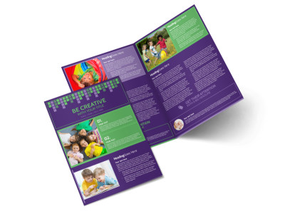 Little Stars Daycare Bi-Fold Brochure Template preview