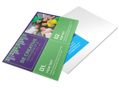 Little Stars Daycare Postcard Template preview