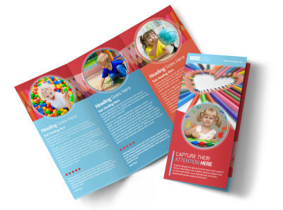 Early Preschool Childcare Tri-Fold Brochure Template preview