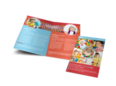 Early Preschool Childcare Bi-Fold Brochure Template preview