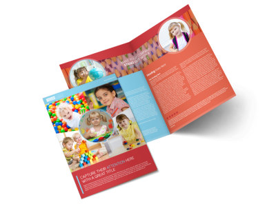 Early Preschool Childcare Bi-Fold Brochure Template preview