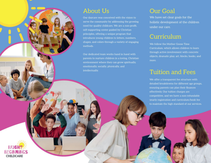 Child Care & Early Education Tri-Fold Brochure Template