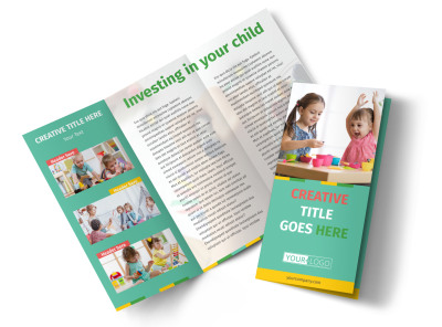 Happy Daycare Tri-Fold Brochure Template preview
