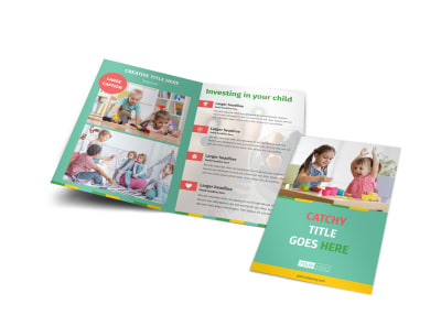 Happy Daycare Bi-Fold Brochure Template preview