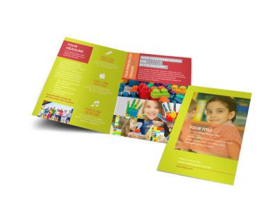 Preschool Childcare Program Bi-Fold Brochure Template preview