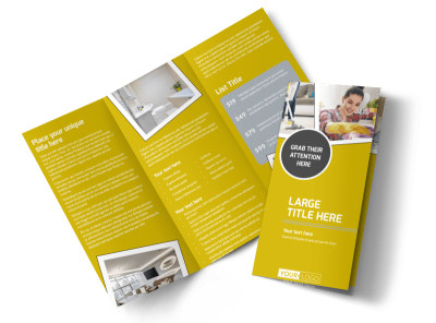 Housekeeping Service Tri-Fold Brochure Template preview