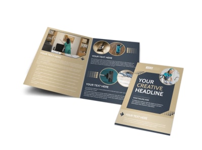Commercial Cleaning Professionals Bi-Fold Brochure Template preview