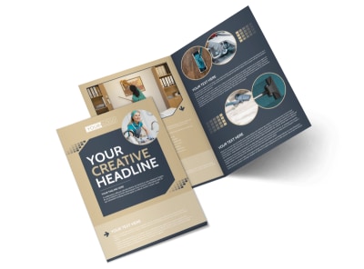 Commercial Cleaning Professionals Bi-Fold Brochure Template preview
