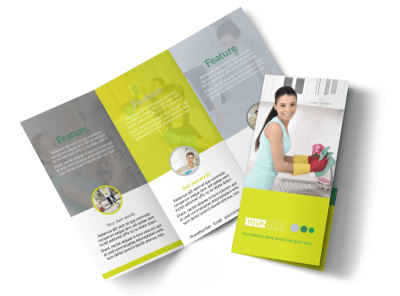 Bright Shine Cleaners Tri-Fold Brochure Template preview
