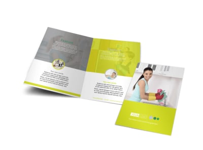 Bright Shine Cleaners Bi-Fold Brochure Template preview