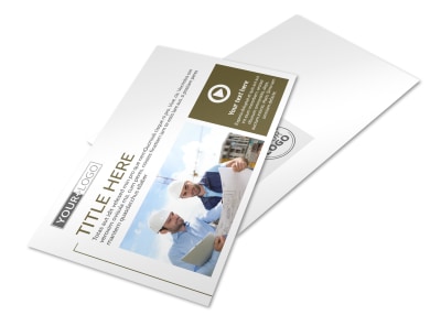 Commercial Construction Company Postcard Template preview